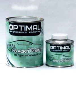 Ґрунт акриловий OPTIMAL SteelPlastic Acryfiller 5+1 HS, сірий (OPS-HP51G) 0,8 л + відв. 0,2 л 00000003995 фото
