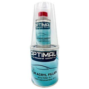 Ґрунт акриловий білий 0,8 л + відв. 0,16л OPTIMAL 2K Acryfiller 5+1 HS (OPS-AF51W960) 00000003962 фото