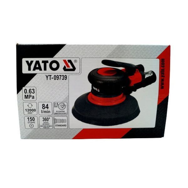 Шлифовальная машина пневматическая, эксцентриковая YATO YT-09739, с диском &Oslash; 150 мм, 84 л / мин 00000012704 фото