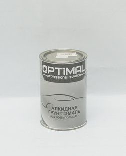 Алкідна ґрунт-емаль OPTIMAL OPS-RAL 9005 1 л, чорна напівматова 00000004804 фото
