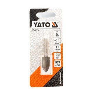 Фреза YATO для металу конічна d-13*25/55 мм, хвостовик d-6 (закруглений) YT-61716 00000014339 фото