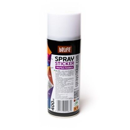 Краска-пленка (жидкая резина) BeLife Spraysticker Standart белая матовая, 400 мл 00000010783 фото