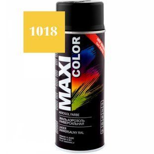 Краска аэрозольная MAXI COLOR RAL 1018 универсальная декоративная Цинково-желтая 400мл 00000008019 фото