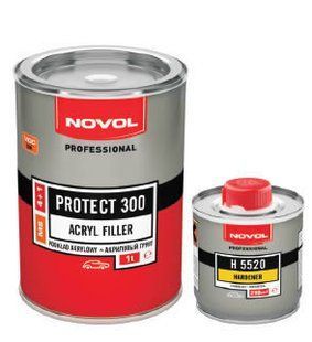 Ґрунт акриловий сірий 1 л з затверджувачем 0,25 л NOVOL Protect 300 (арт. 37011/35821) 00000001586 фото