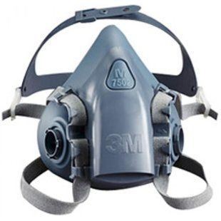 Полумаска 3M 7502 силиконовая, средняя М, (с фильтрами, предфильтрами, держатели для фильтров) 00000013554 фото