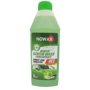 Омыватель стекла зимний концентрат NOWAX Winter Screen Wash -80*C 1л. Лайм 00000016368 фото