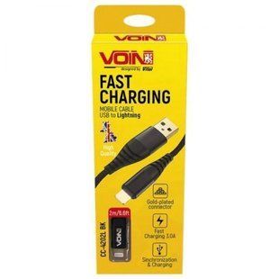 Кабель VOIN CC-4202L BK USB &mdash; Lightning 3А, 2 м, black 00000013157 фото